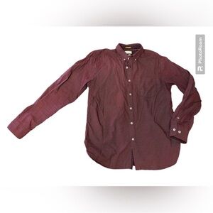 Cactus Man button down cotton shirt, red with white dots